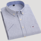 Herr kortärmad skjorta i rutig bomull för sommar 2