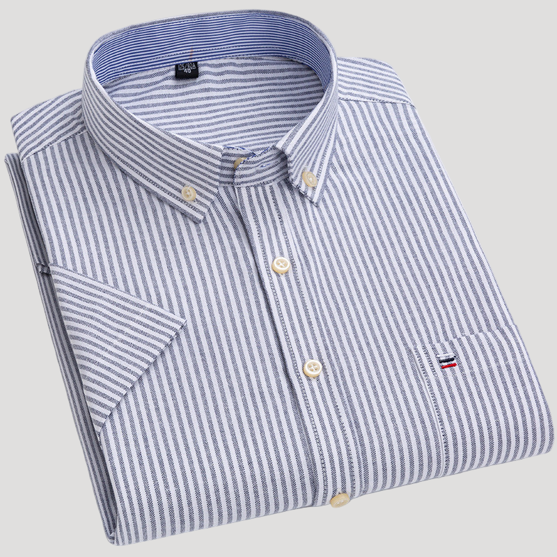 Herr kortärmad skjorta i rutig bomull för sommar 2