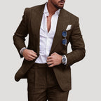 Herr kostym bröllop smal passform sommarlinne 2