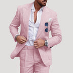 Herr kostym bröllop smal passform sommarlinne 5