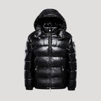 Herr quiltad vinterjacka med huva för kalla dagar