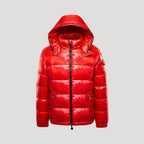 Herr quiltad vinterjacka med huva för kalla dagar