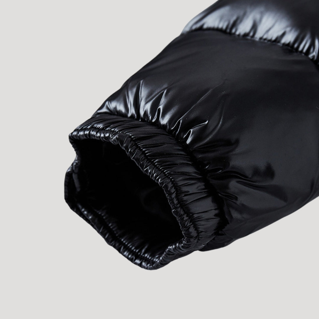 Herr quiltad vinterjacka med huva för kalla dagar