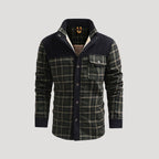 Herr rutig fleecefodrad vinterjacka med skjortkrage