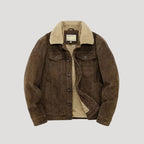 Herr shearling vinterjacka i fuskmocka för kalla dagar