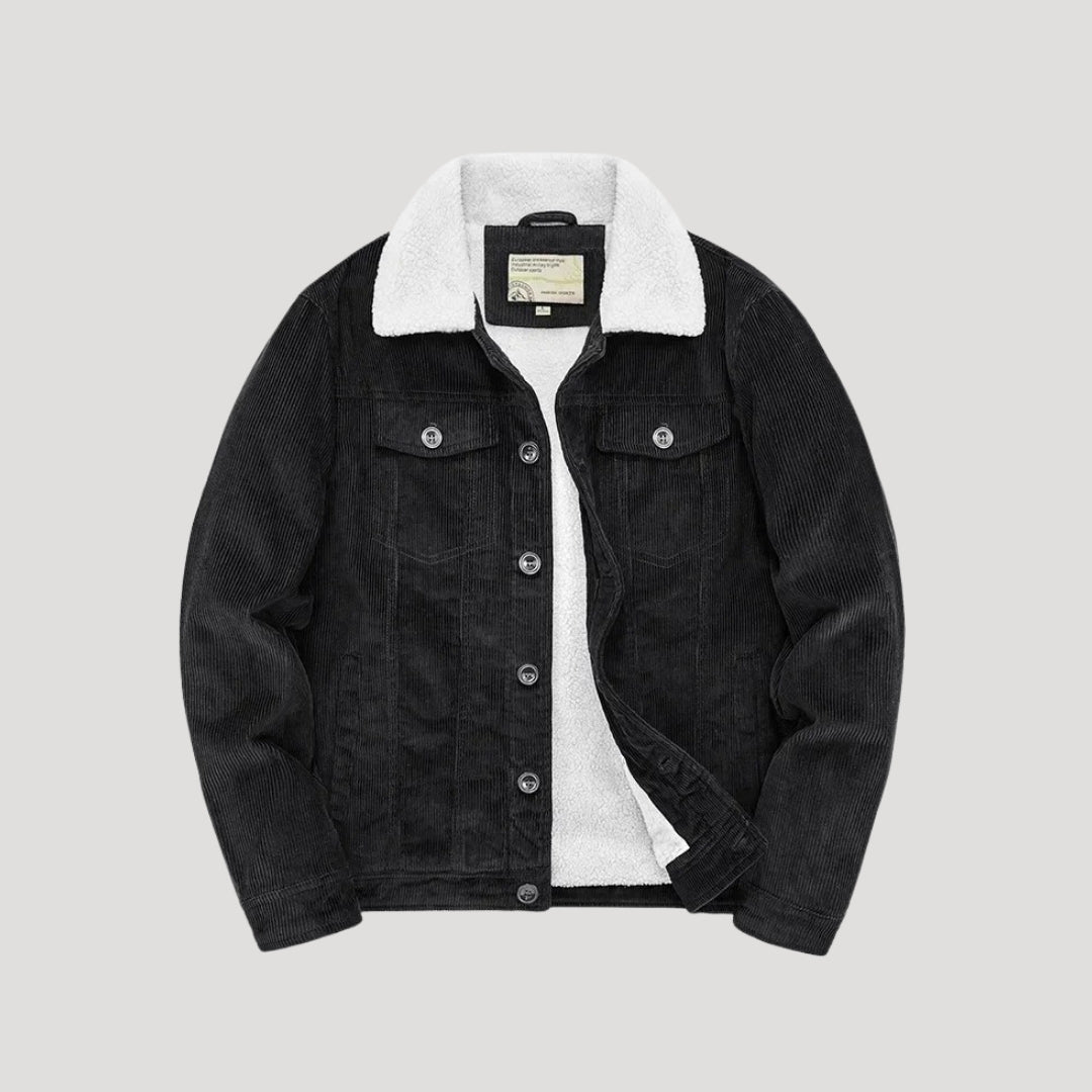 Herr shearling vinterjacka i fuskmocka för kalla dagar