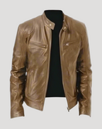 Herr skinnjacka biker slim fit med dragkedjor 0