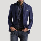 Herr slim fit vinterkavaj i mjuk bomullsblandning