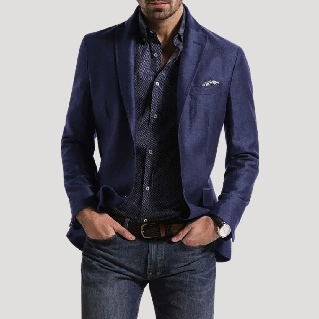 Herr slim fit vinterkavaj i mjuk bomullsblandning