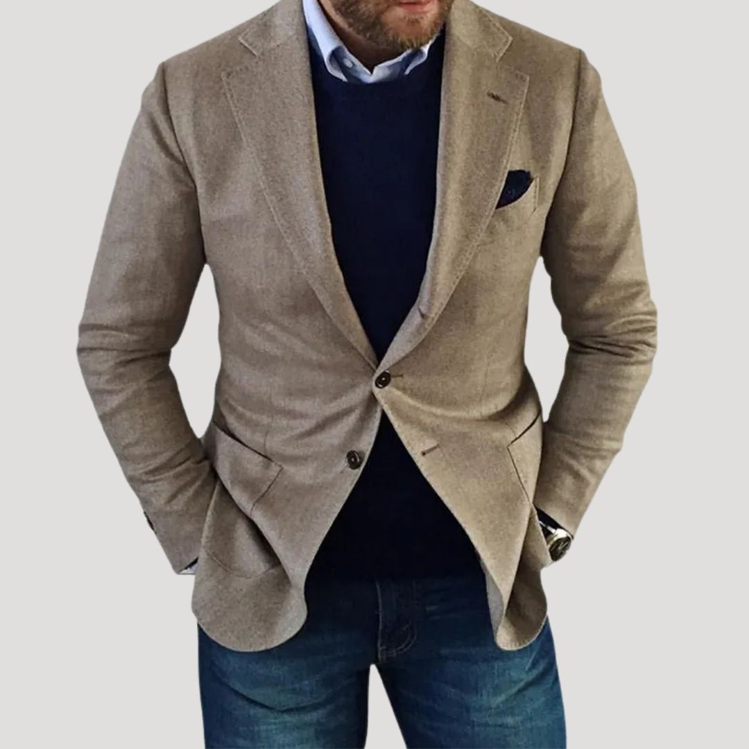 Herr slim fit vinterkavaj i mjuk bomullsblandning