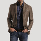 Herr slim fit vinterkavaj i mjuk bomullsblandning