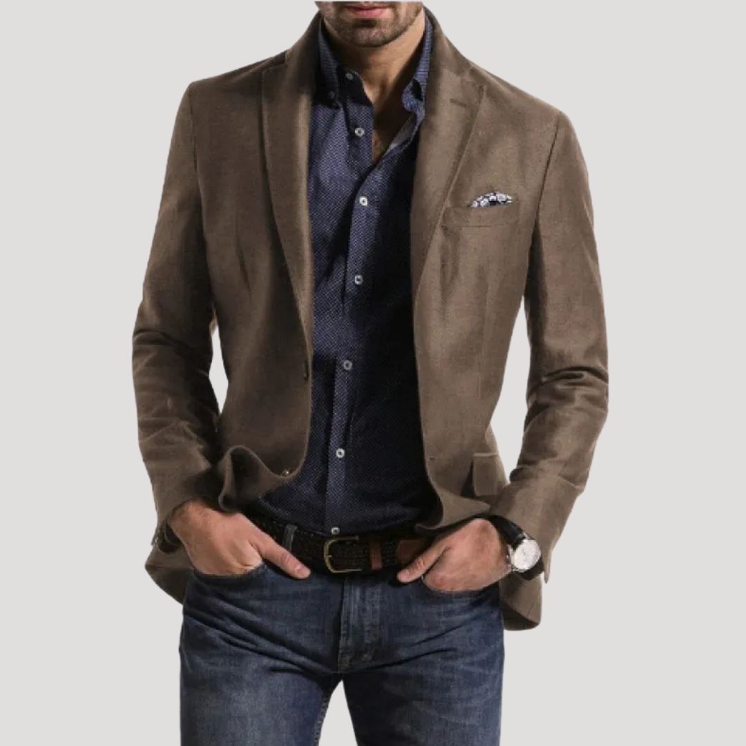 Herr slim fit vinterkavaj i mjuk bomullsblandning