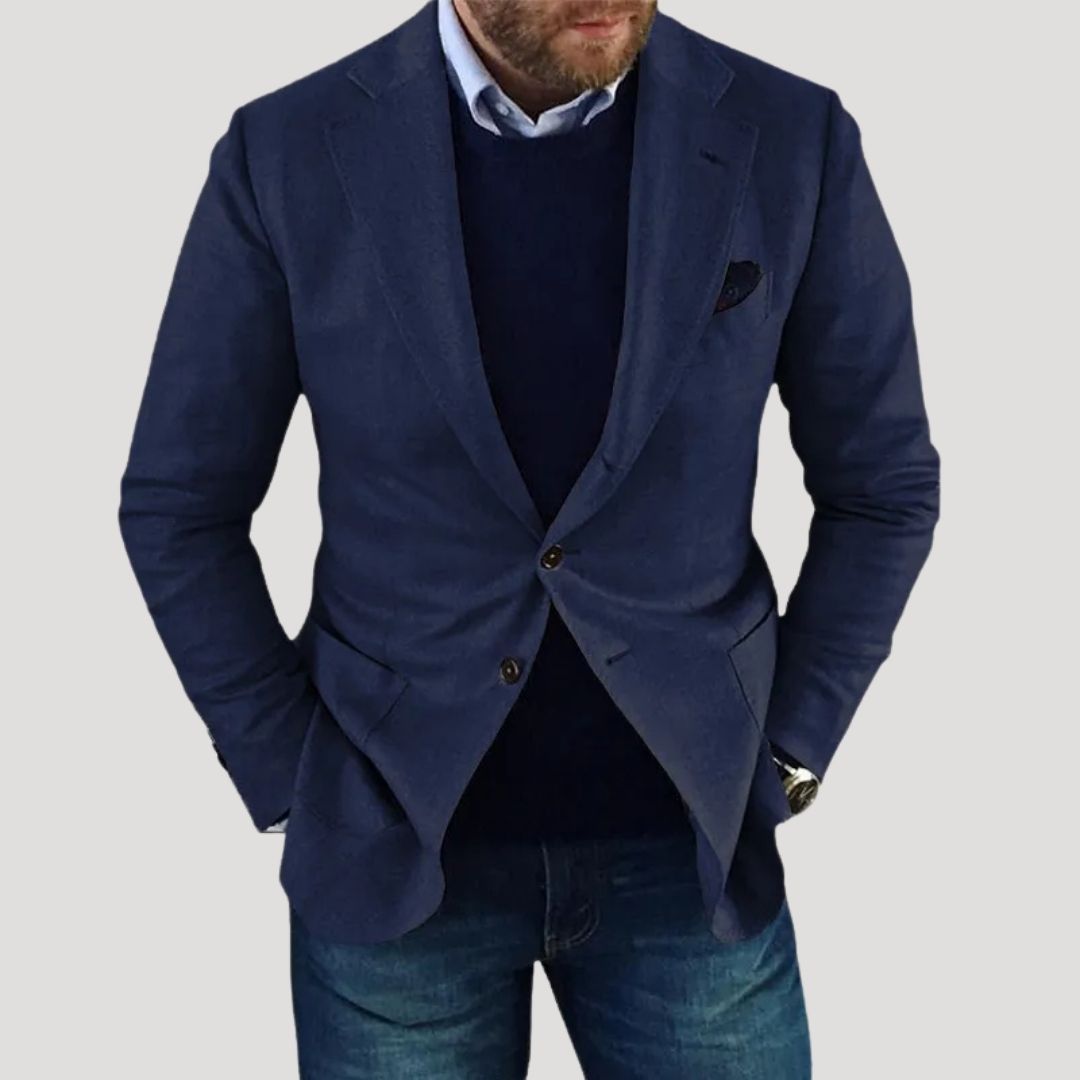 Herr slim fit vinterkavaj i mjuk bomullsblandning