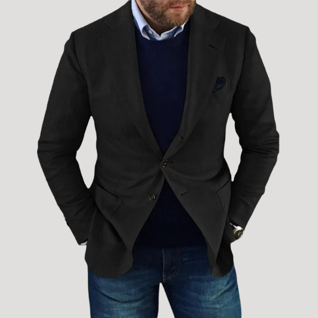 Herr slim fit vinterkavaj i mjuk bomullsblandning