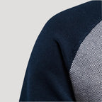 Herr stickad bomberjacka med dragkedja för alla årstider