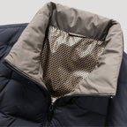 Herr svart pufferjacka quiltad med vattentålig design vinter