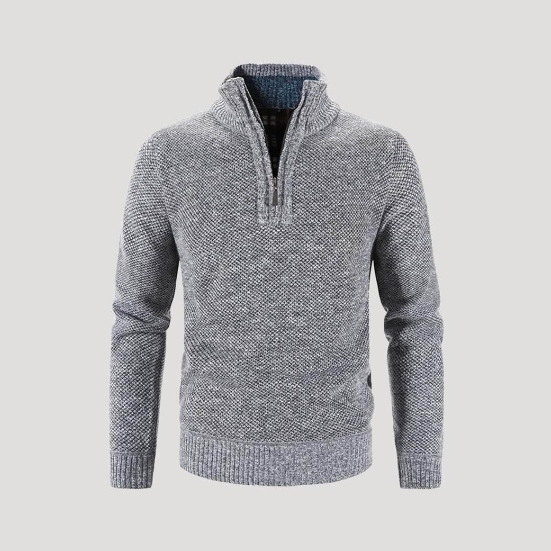 Herr ulltröja halv zip för svala dagar 0