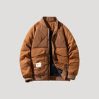 Herr vadderad bomberjacka vinter för män med dragkedja