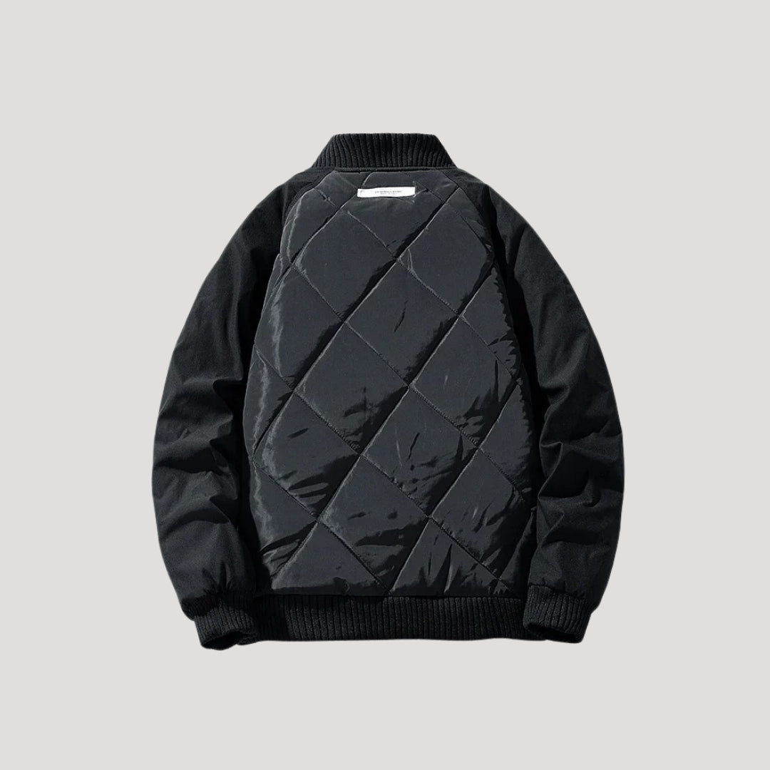 Herr vadderad bomberjacka vinter för män med dragkedja