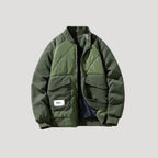 Herr vadderad bomberjacka vinter för män med dragkedja