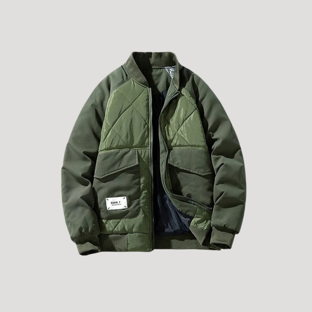 Herr vadderad bomberjacka vinter för män med dragkedja