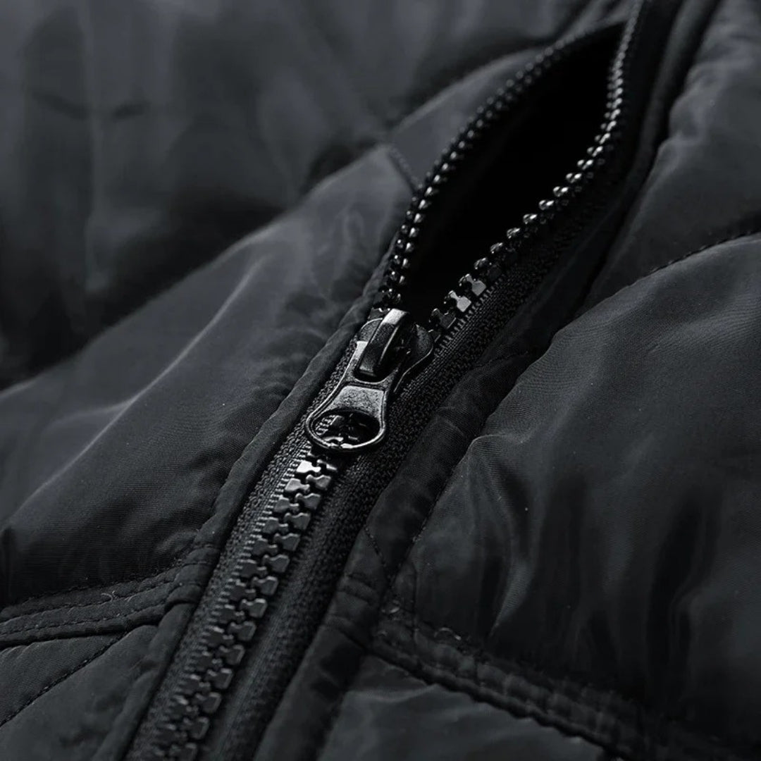 Herr vadderad bomberjacka vinter för män med dragkedja