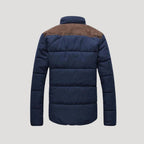 Herr vadderad quiltad vinterjacka med hög krage