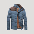 Herr vadderad quiltad vinterjacka med hög krage