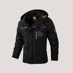 Herr vadderad vinterjacka med huva och slitstarkt yttre