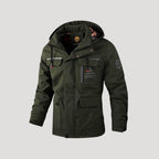 Herr vadderad vinterjacka med huva och slitstarkt yttre