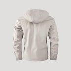 Herr vadderad vinterjacka med huva och slitstarkt yttre