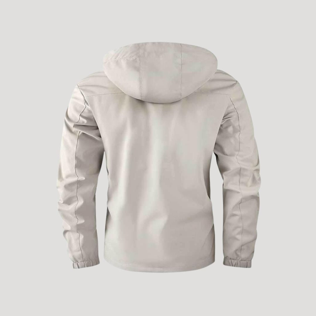 Herr vadderad vinterjacka med huva och slitstarkt yttre