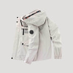 Herr vadderad vinterjacka med huva och slitstarkt yttre