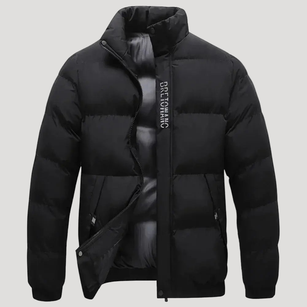 Herr vattentålig vinterjacka med krage och huva 2