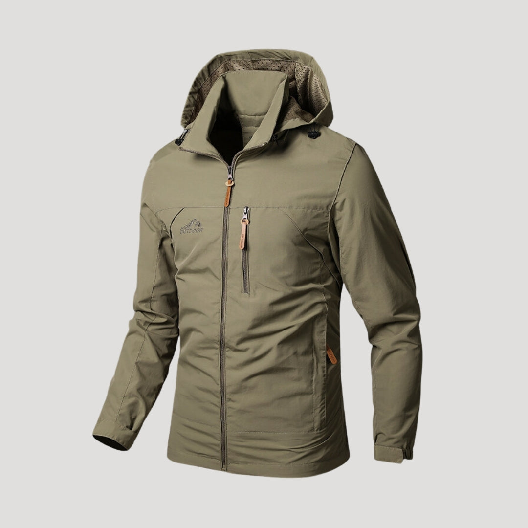 Herr vattentät vindjacka med huva för utomhusbruk