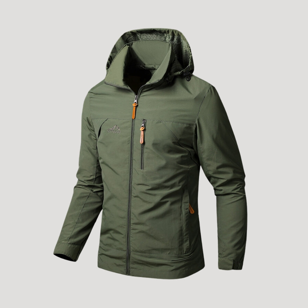 Herr vattentät vindjacka med huva för utomhusbruk