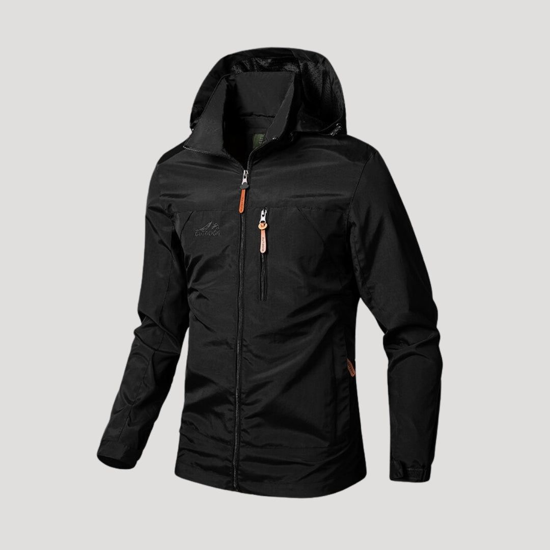 Herr vattentät vindjacka med huva för utomhusbruk