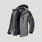 Herr vattentät vinterjacka med fleecefoder och huva 3