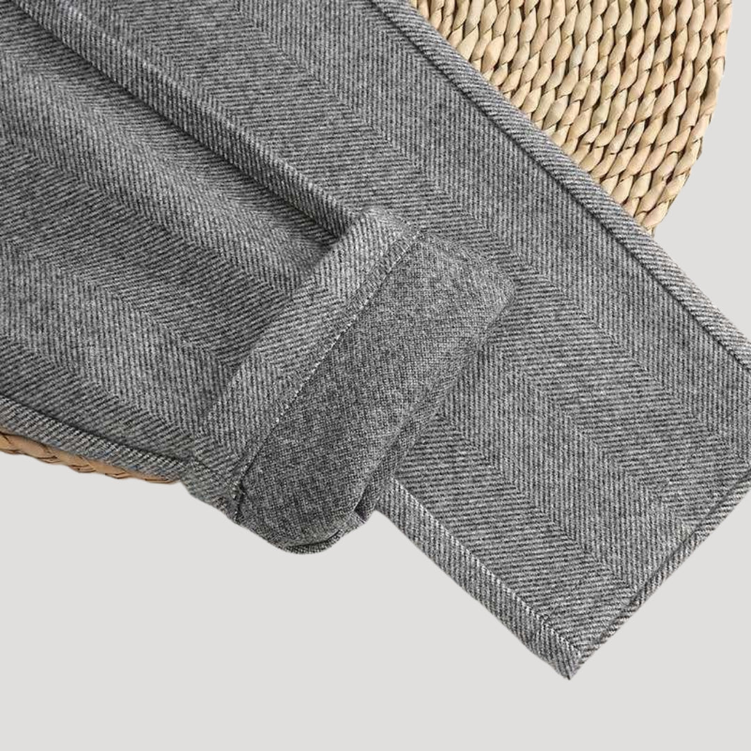 Herrbyxor i herringbone med hög midja för stiliga tillfällen 8