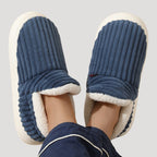 Fleece-lined women's slipper boots in cozy gray. 2