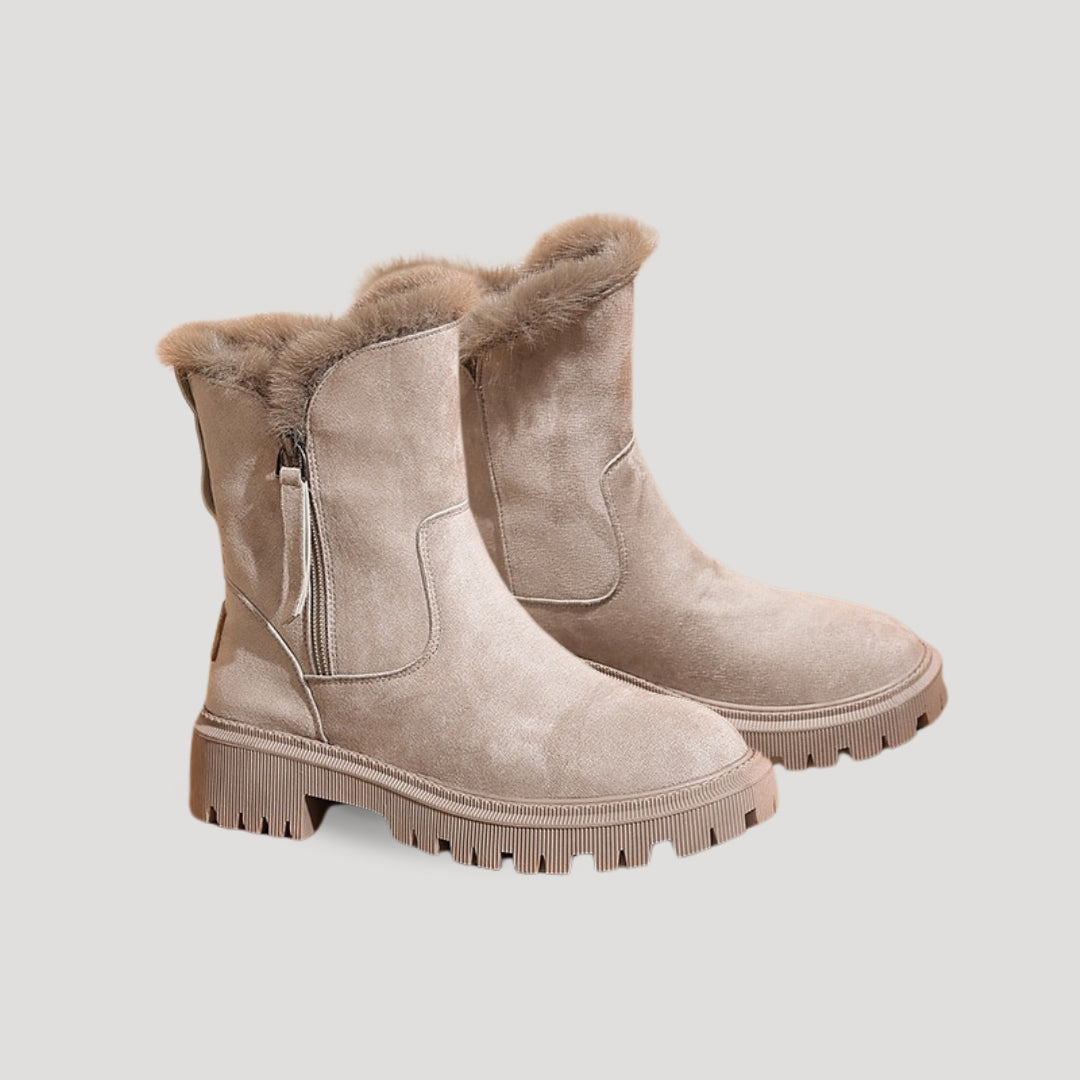Vinterankle boots i svart med fodring för kallt väder. 2
