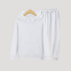 Unisex fleece huva vintertröja med joggingbyxor för kallt väder