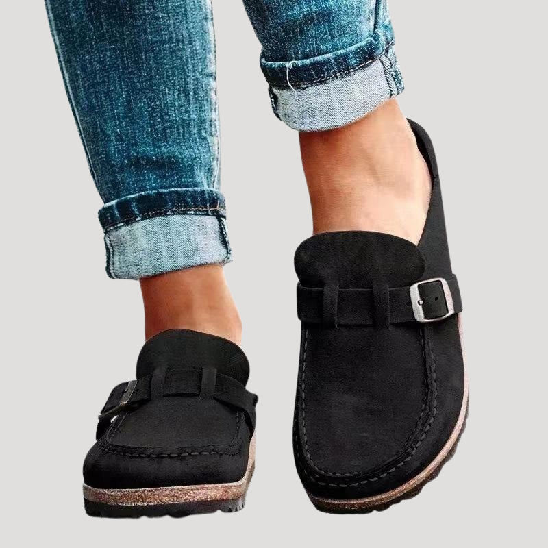 Dam Loafers Ortopediska Skor Med Spänne