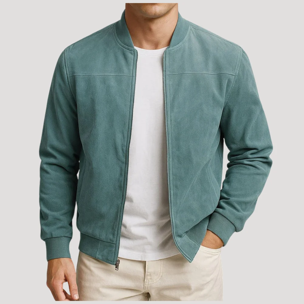 Herr Slim Fit Bomberjacka Med Dragkedja Casual Stil