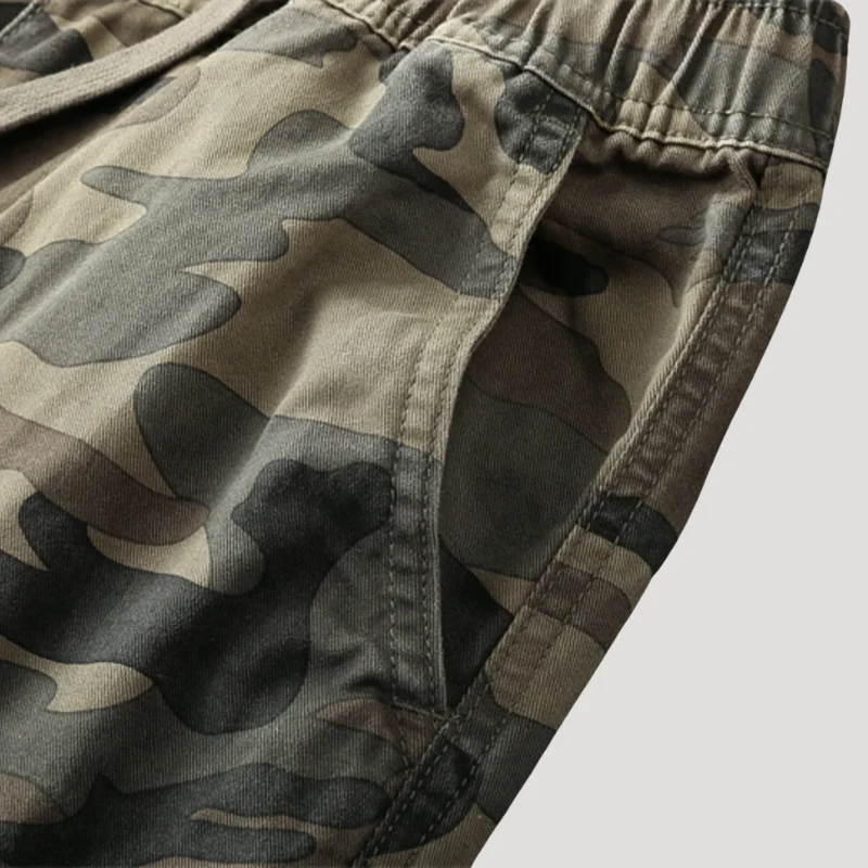 Herr Joggerbyxor Camouflage Elastisk Midja