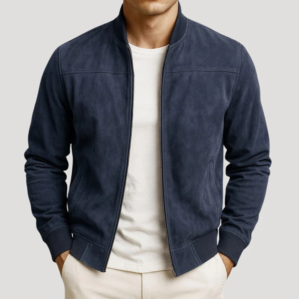 Herr Slim Fit Bomberjacka Med Dragkedja Casual Stil