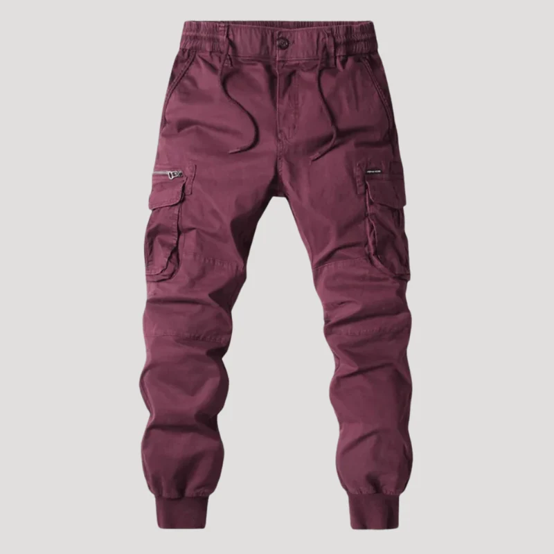 Herr Cargo Byxor Elastisk Midja Flera Fickor Avsmalnande Ben