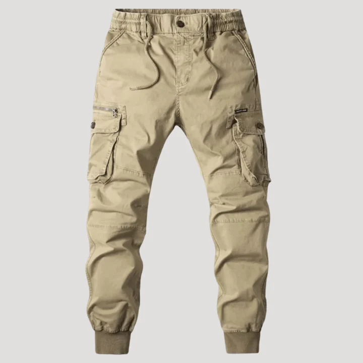 Herr Cargo Byxor Elastisk Midja Flera Fickor Avsmalnande Ben