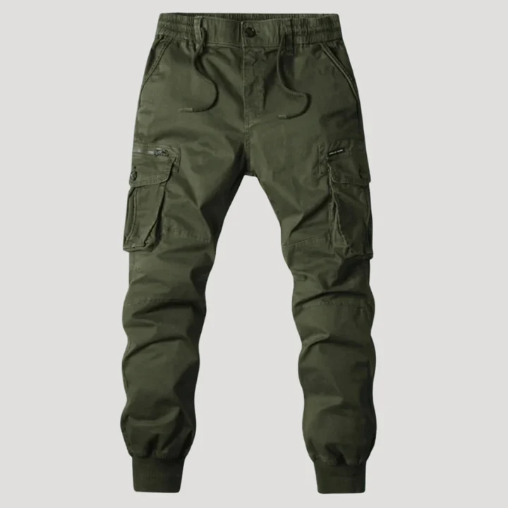 Herr Cargo Byxor Elastisk Midja Flera Fickor Avsmalnande Ben