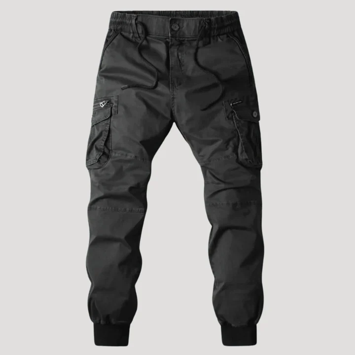 Herr Cargo Byxor Elastisk Midja Flera Fickor Avsmalnande Ben